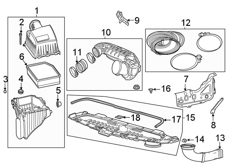 Diagram Air intake. for your 2022 Chevrolet Spark   