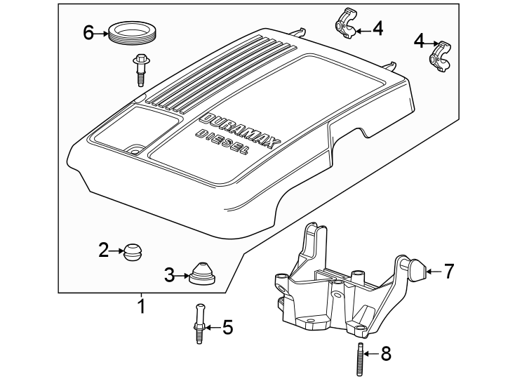 Diagram Engine appearance cover. for your 2012 GMC Sierra 2500 HD 6.0L Vortec V8 FLEX A/T RWD SLE Extended Cab Pickup Fleetside 