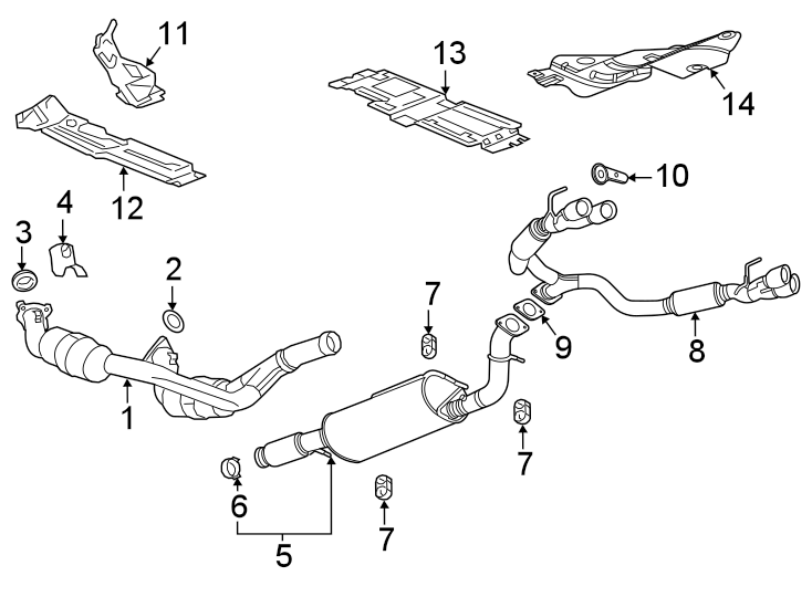 Diagram Exhaust system. Exhaust components. for your 2019 Chevrolet Camaro  SS Convertible 