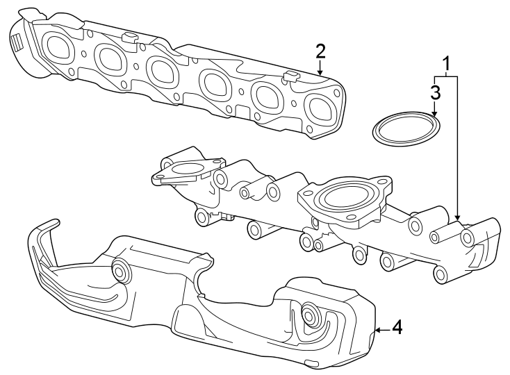 Exhaust system. Manifold. Diagram