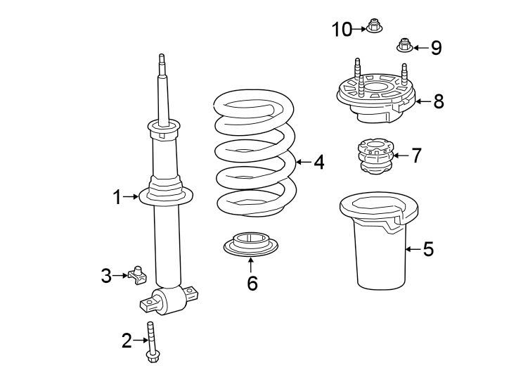 Diagram Front suspension. Struts & components. for your 2016 GMC Sierra 2500 HD  SLE Crew Cab Pickup Fleetside 