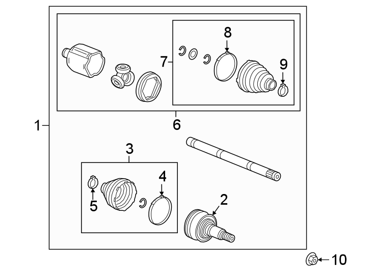 Diagram Front suspension. Axle components. for your 2013 GMC Terrain SLT Sport Utility 3.6L V6 FLEX A/T FWD 