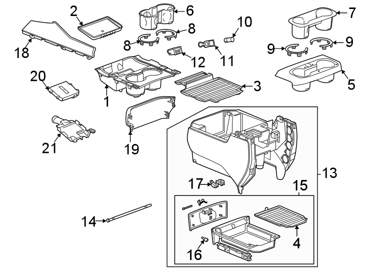 Diagram Center console. for your 2001 Buick Century   