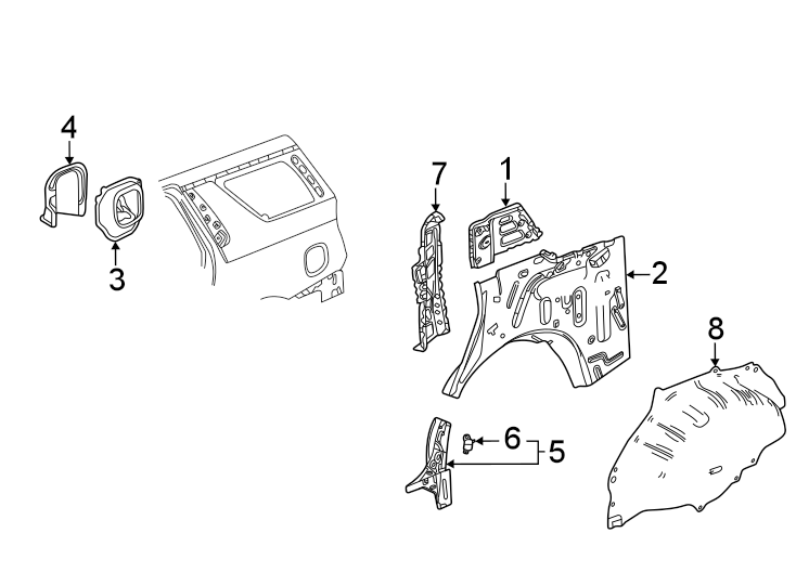 7Quarter panel. Inner components.https://images.simplepart.com/images/parts/motor/fullsize/GC21622.png