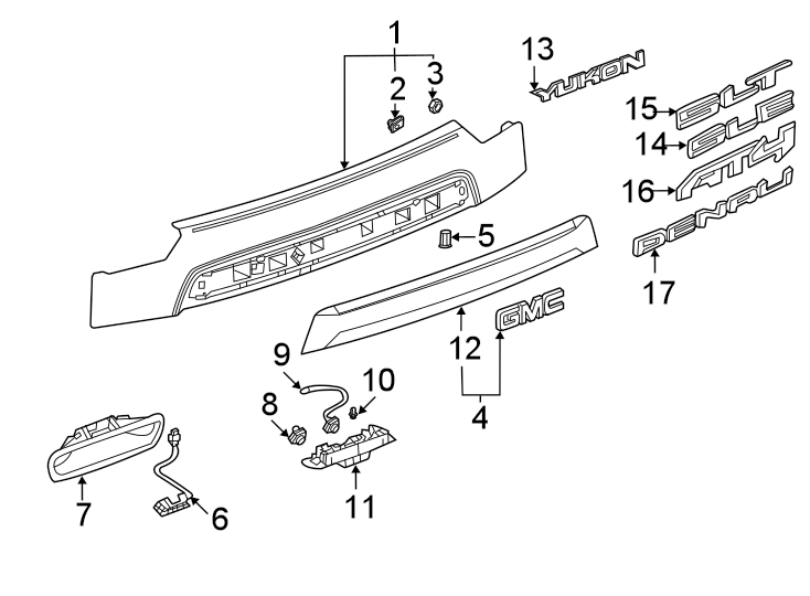 Diagram Exterior trim. for your 2020 Chevrolet Spark 1.4L Ecotec CVT LS Hatchback 