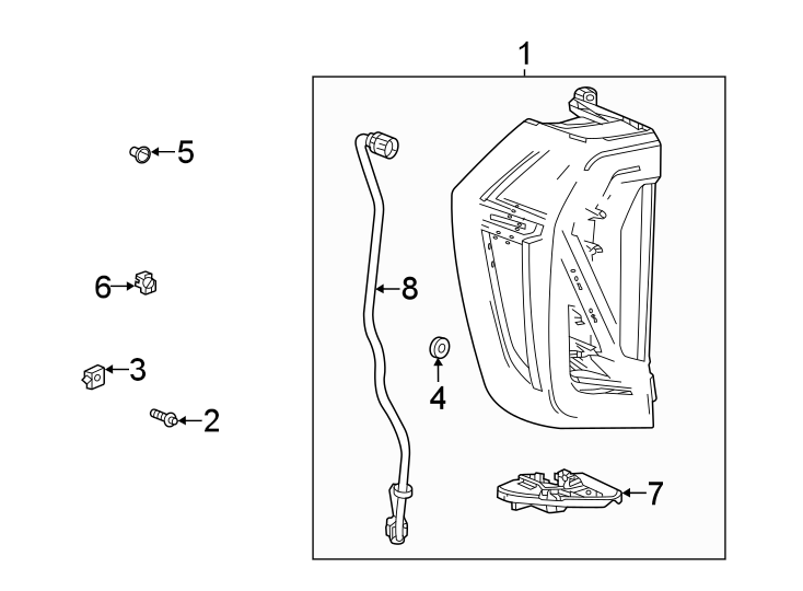 Diagram Rear lamps. Tail lamps. for your 2023 GMC Yukon Denali Sport Utility 6.2L EcoTec3 V8 A/T 4WD 