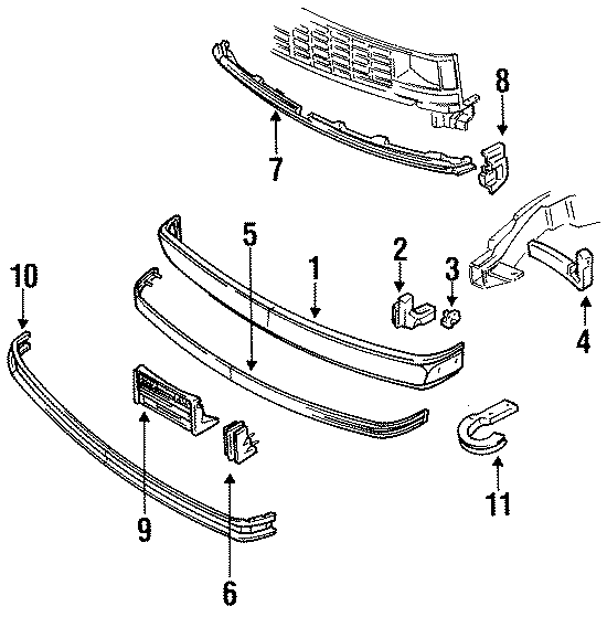 Diagram FRONT BUMPER. BUMPER & COMPONENTS. for your 2006 GMC Sierra 3500 8.1L Vortec V8 M/T RWD SLE Standard Cab Pickup 