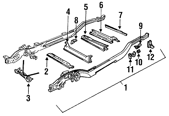 Diagram FRAME & COMPONENTS. for your 2004 GMC Sierra 2500 HD 6.0L Vortec V8 CNG M/T RWD SLT Crew Cab Pickup 