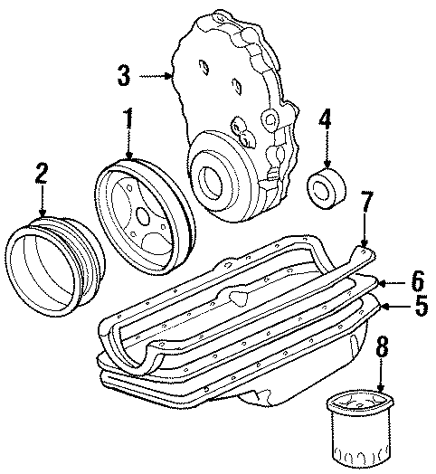 Diagram ENGINE PARTS. for your 2005 Chevrolet Silverado 1500 Base Extended Cab Pickup Stepside  