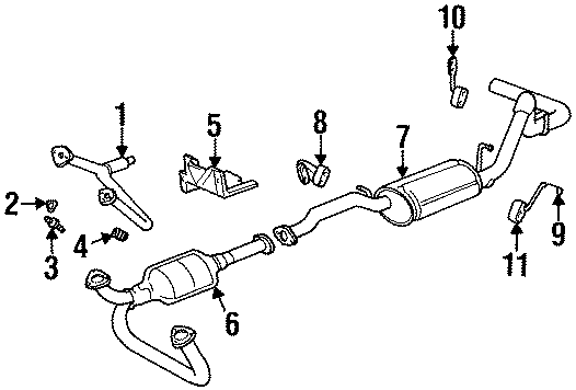 Diagram EXHAUST SYSTEM. EXHAUST COMPONENTS. for your 2016 Chevrolet Express 3500 LT Extended Passenger Van 4.8L Vortec V8 FLEX A/T 