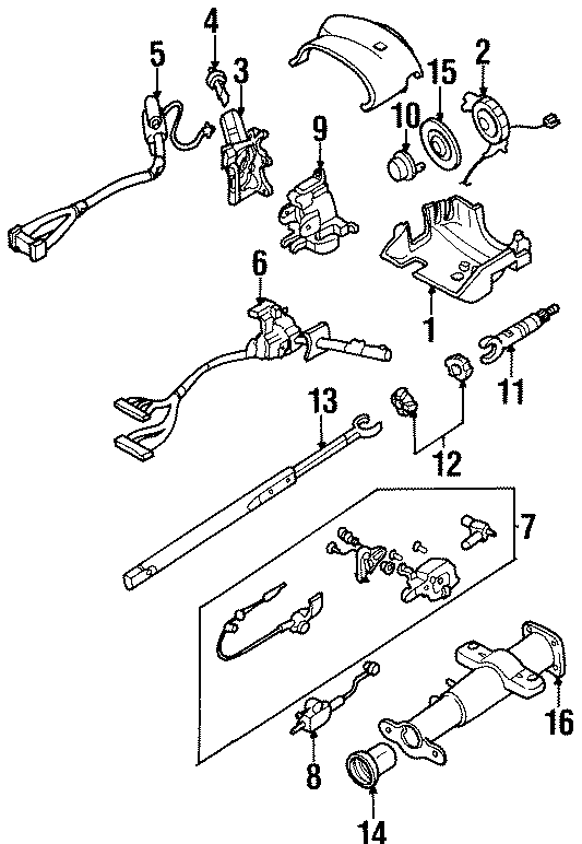 STEERING COLUMN. HOUSING & COMPONENTS. SHAFT & INTERNAL COMPONENTS. SHROUD. SWITCHES & LEVERS.