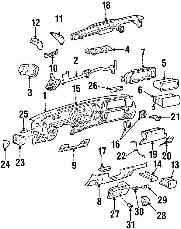 Diagram INSTRUMENT PANEL. for your 2005 Chevrolet Trailblazer EXT   