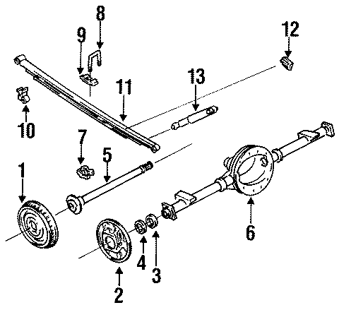 Diagram REAR SUSPENSION. BRAKE COMPONENTS. SUSPENSION COMPONENTS. for your 2019 GMC Sierra 2500 HD 6.6L Duramax V8 DIESEL A/T RWD Denali Crew Cab Pickup Fleetside 