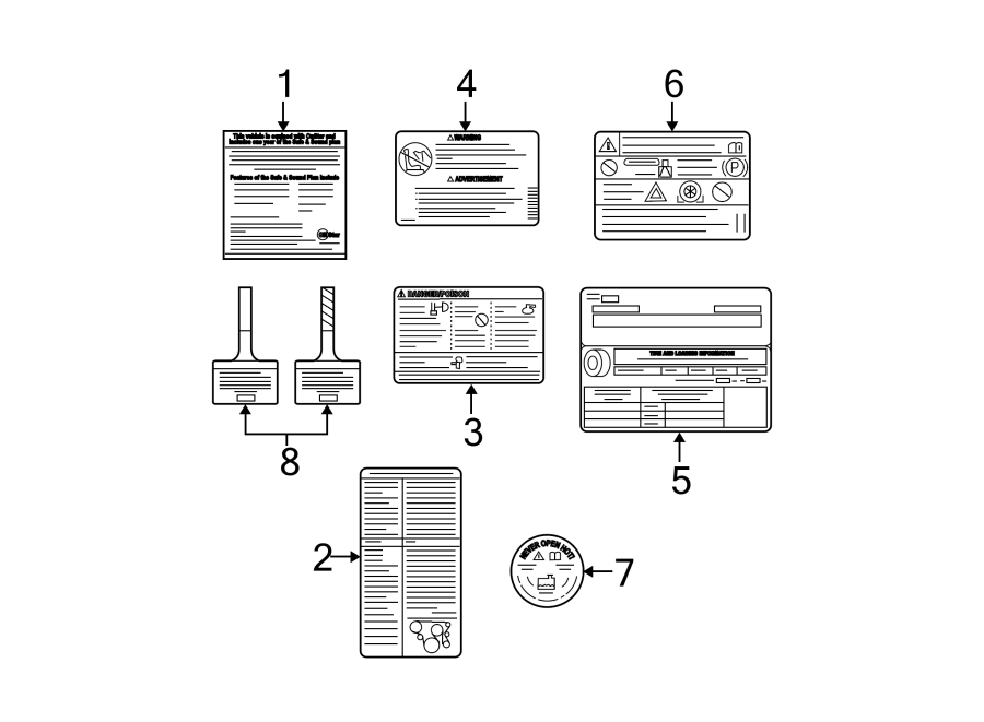 Diagram INFORMATION LABELS. for your 2016 Chevrolet Silverado   