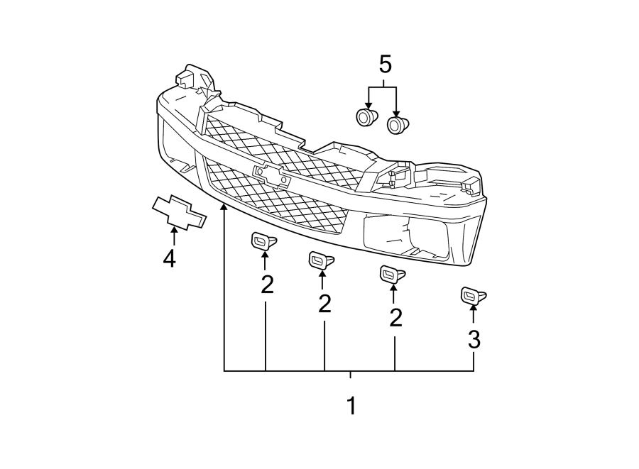 Diagram GRILLE & COMPONENTS. for your Oldsmobile