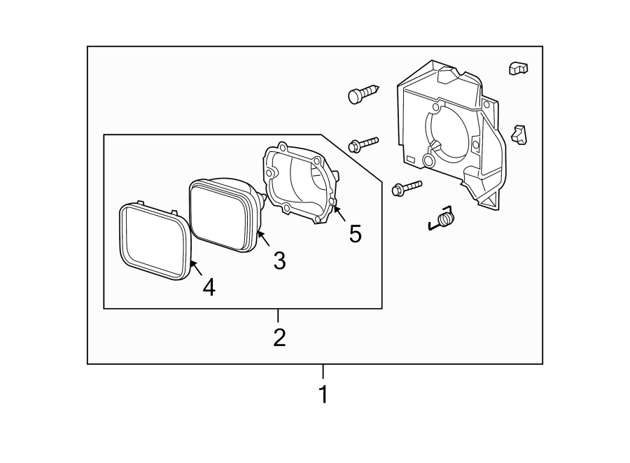 Diagram FRONT LAMPS. HEADLAMP COMPONENTS. for your 2003 GMC Sierra 2500 HD 6.0L Vortec V8 M/T RWD SLT Extended Cab Pickup 