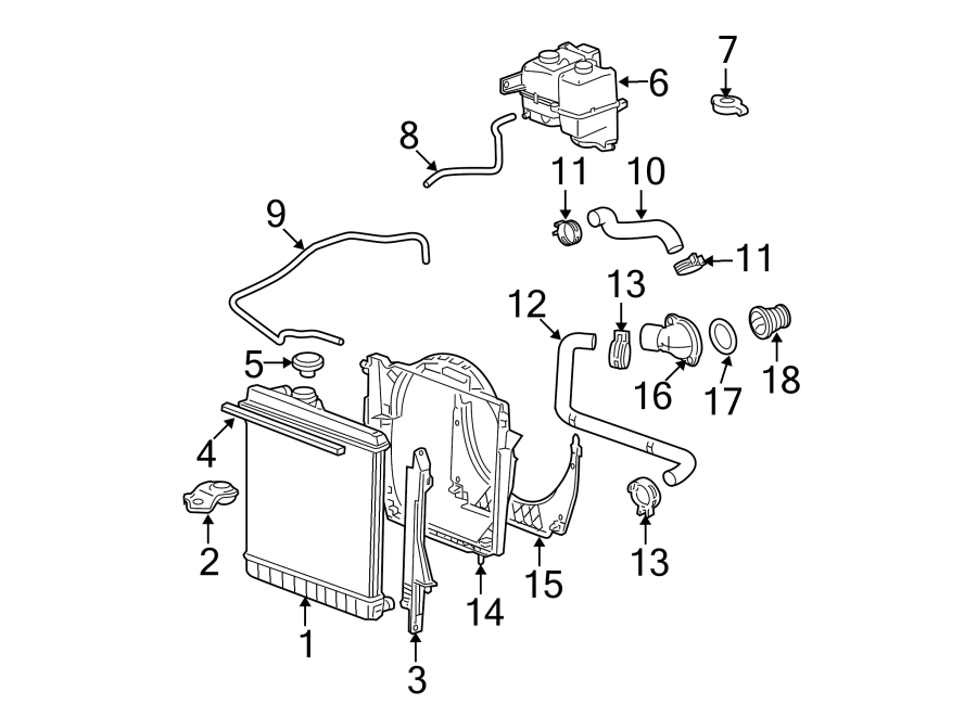 Diagram RADIATOR & COMPONENTS. for your 2013 Chevrolet Equinox   