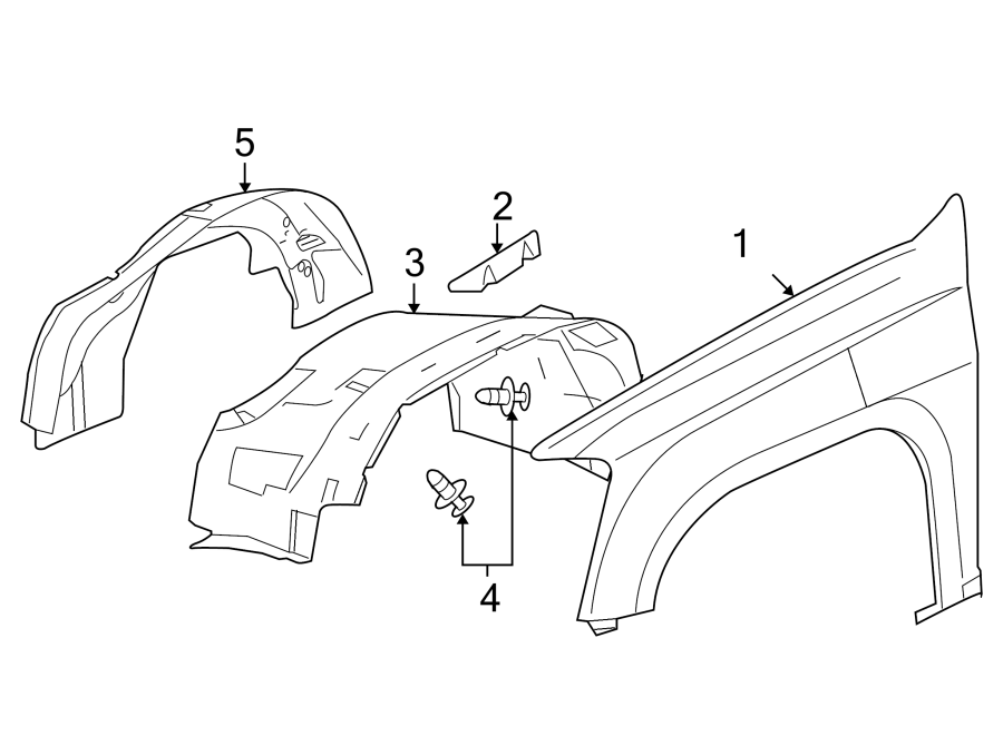 Diagram FENDER & COMPONENTS. for your Chevrolet