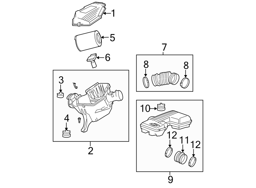 Diagram AIR INTAKE. for your 2017 Chevrolet Spark   