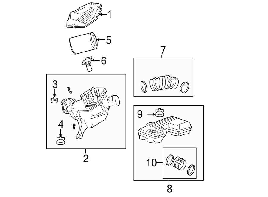 Diagram AIR INTAKE. for your 2017 Chevrolet Spark   