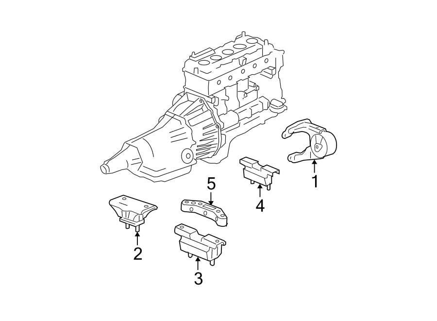 Diagram ENGINE & TRANS MOUNTING. for your 2005 Chevrolet Silverado 1500 Z71 Off-Road Standard Cab Pickup Stepside  