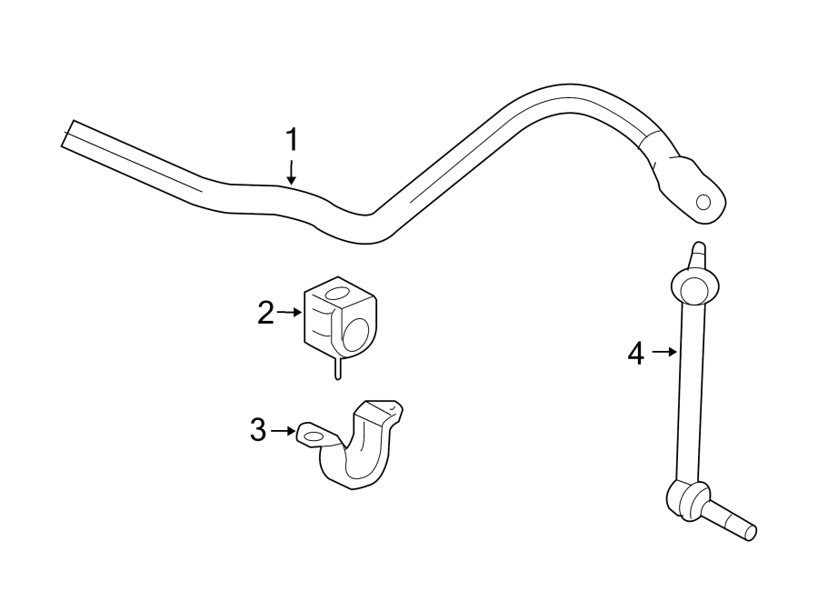 FRONT SUSPENSION. STABILIZER BAR & COMPONENTS.