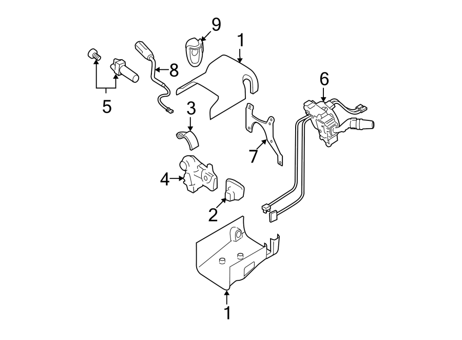 Diagram STEERING COLUMN. SHROUD. SWITCHES & LEVERS. for your 2005 Cadillac Escalade EXT   