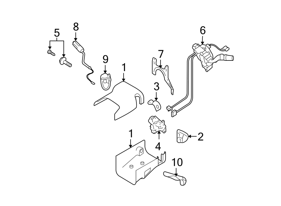 Steering column. Shroud. Switches & levers.