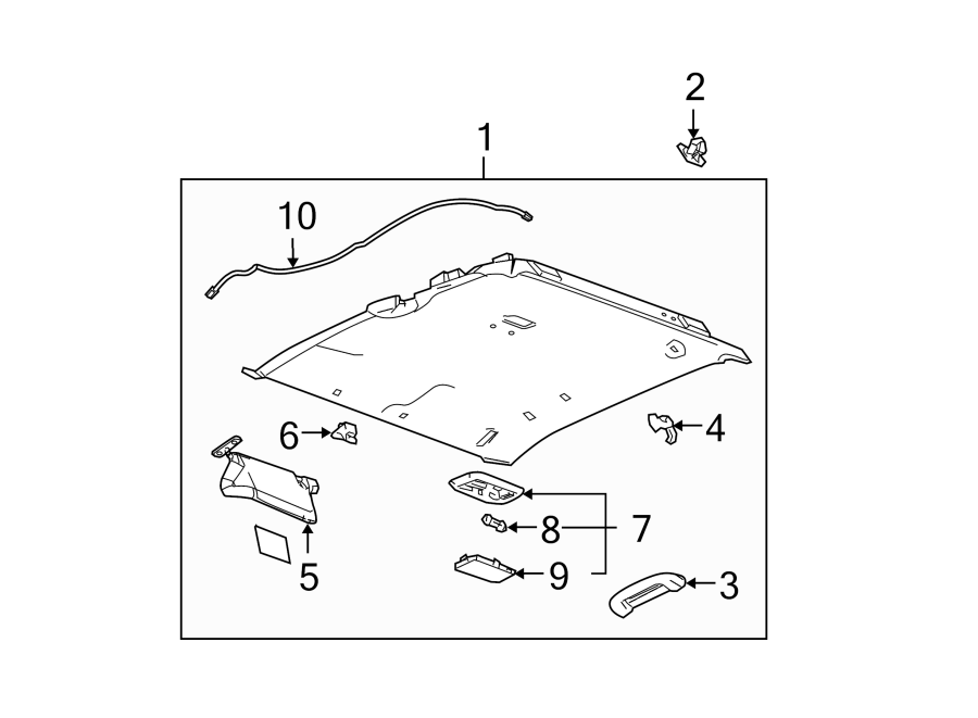 Diagram INTERIOR TRIM. for your 2011 GMC Sierra 2500 HD 6.6L Duramax V8 DIESEL A/T RWD Denali Crew Cab Pickup Fleetside 