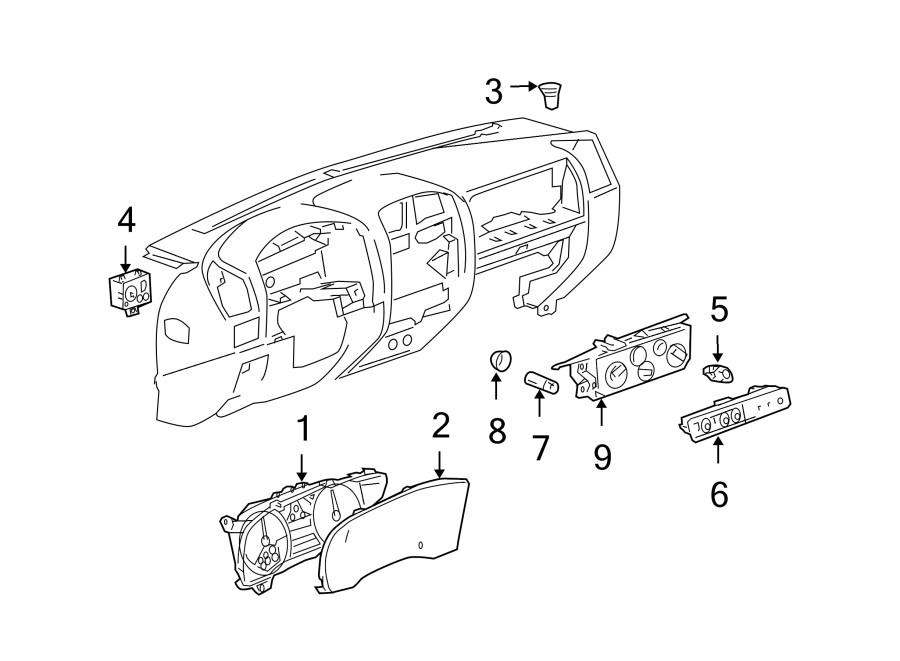 Diagram INSTRUMENT PANEL. CLUSTER & SWITCHES. for your 2016 Chevrolet Spark 1.4L Ecotec M/T LS Hatchback 