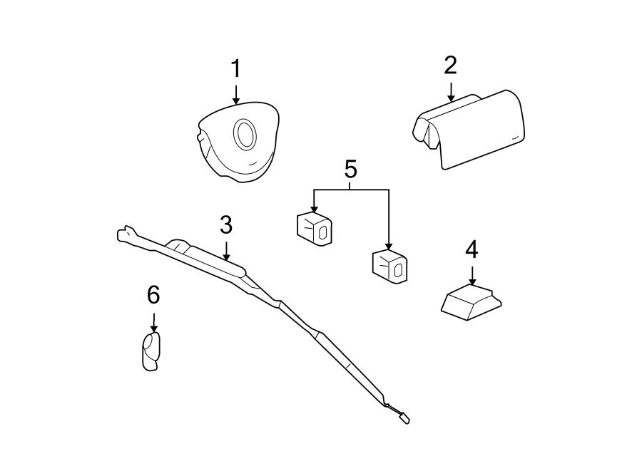 Diagram RESTRAINT SYSTEMS. AIR BAG COMPONENTS. for your 2008 Chevrolet Colorado LT Standard Cab Pickup Fleetside 3.7L 5 cylinder A/T 4WD 