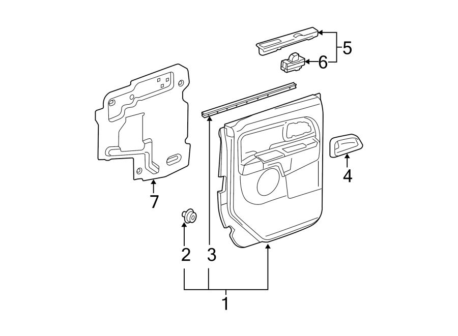 Diagram REAR DOOR. INTERIOR TRIM. for your 2005 Chevrolet Impala   