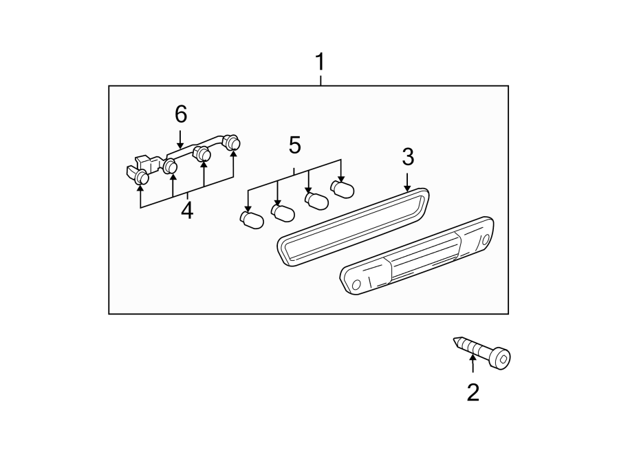 Diagram REAR LAMPS. HIGH MOUNT LAMPS. for your 2013 Chevrolet Suburban 1500 LS Sport Utility  