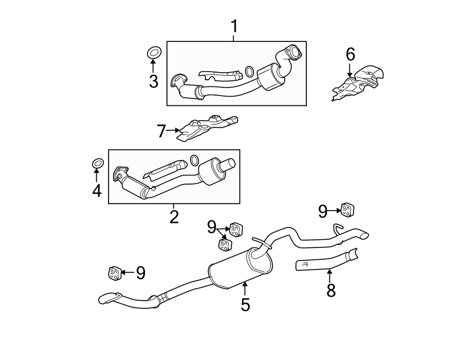 EXHAUST SYSTEM. EXHAUST COMPONENTS. Diagram