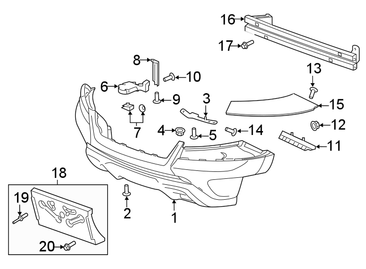 Diagram FRONT BUMPER. BUMPER & COMPONENTS. for your 2016 Chevrolet Camaro 6.2L V8 M/T SS Coupe 