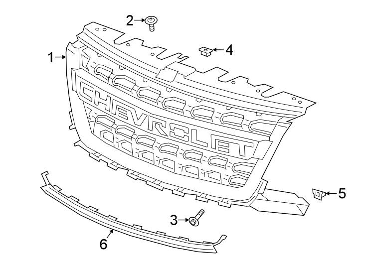 GRILLE & COMPONENTS. Diagram