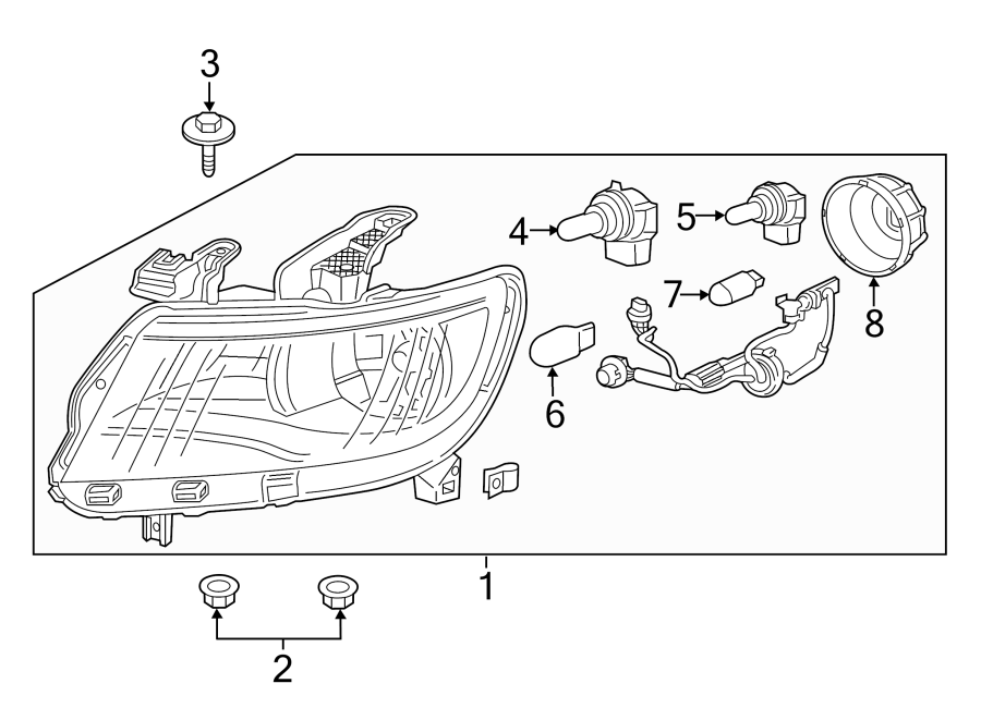 FRONT LAMPS. HEADLAMP COMPONENTS.