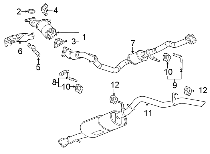 Diagram Exhaust system. Exhaust components. for your 2005 Chevrolet Venture    