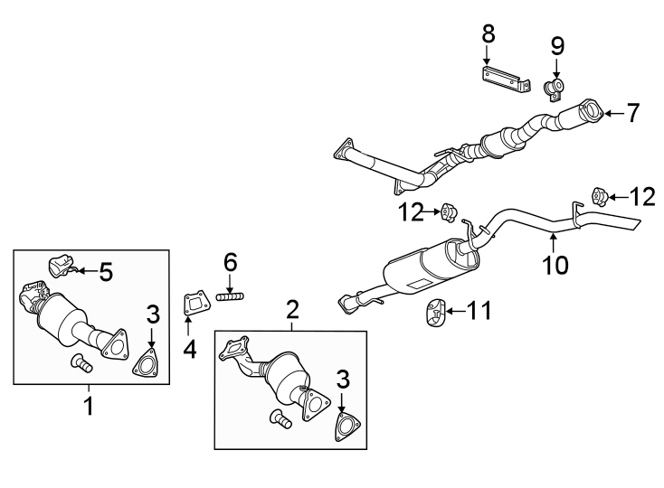 Diagram EXHAUST SYSTEM. EXHAUST COMPONENTS. for your 2017 Chevrolet Camaro 3.6L V6 M/T LT Coupe 