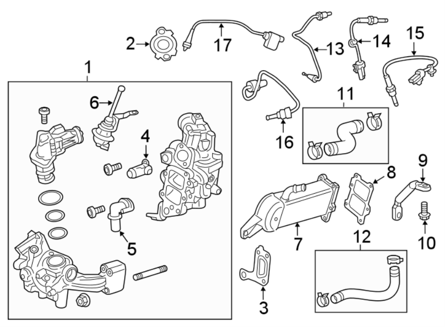 Diagram EMISSION SYSTEM. EMISSION COMPONENTS. for your 2010 GMC Sierra 2500 HD WT Extended Cab Pickup Fleetside  