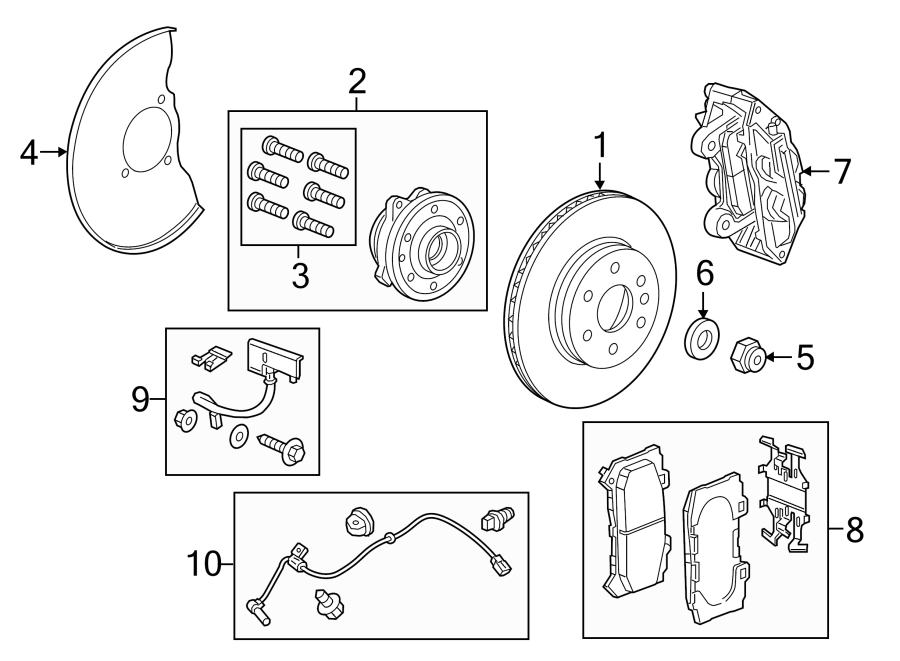 Diagram FRONT SUSPENSION. BRAKE COMPONENTS. for your 2015 GMC Sierra 2500 HD 6.6L Duramax V8 DIESEL A/T 4WD SLE Extended Cab Pickup Fleetside 