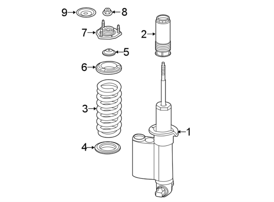 Diagram Front suspension. Struts & components. for your 2018 GMC Sierra 2500 HD 6.6L Duramax V8 DIESEL A/T RWD SLE Extended Cab Pickup Fleetside 