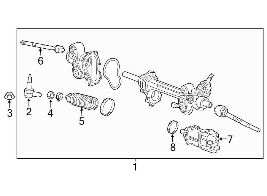 Diagram STEERING GEAR & LINKAGE. for your 2019 GMC Sierra 2500 HD 6.0L Vortec V8 A/T RWD Base Crew Cab Pickup Fleetside 