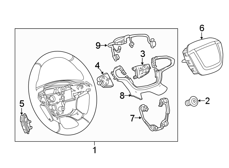 Diagram STEERING WHEEL & TRIM. for your 2015 Chevrolet Equinox   