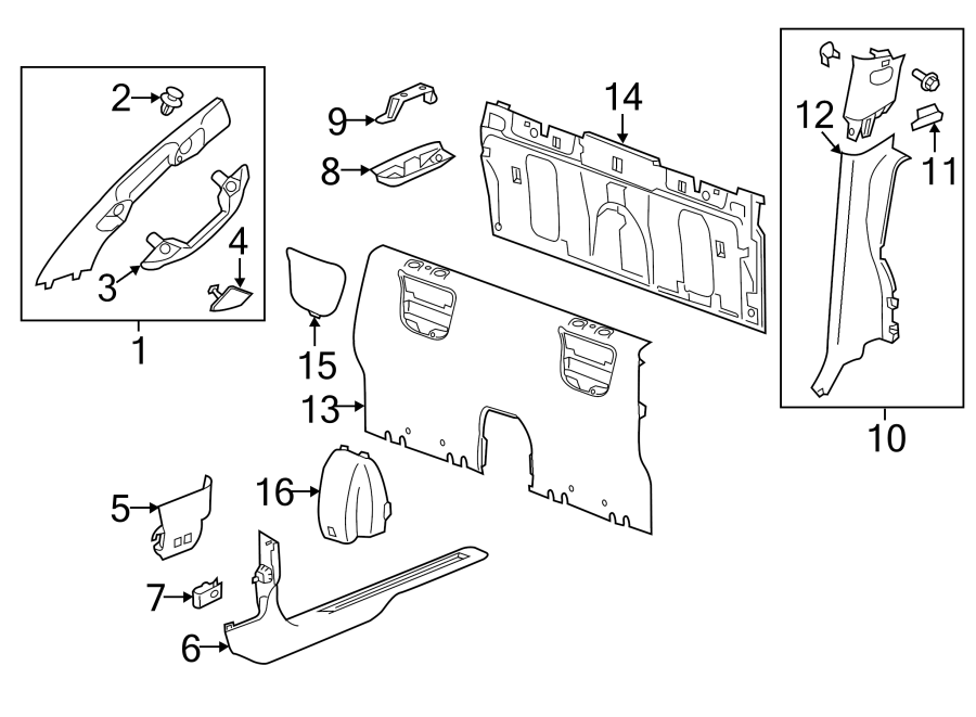 Diagram Interior trim. for your 2005 Chevrolet Uplander    