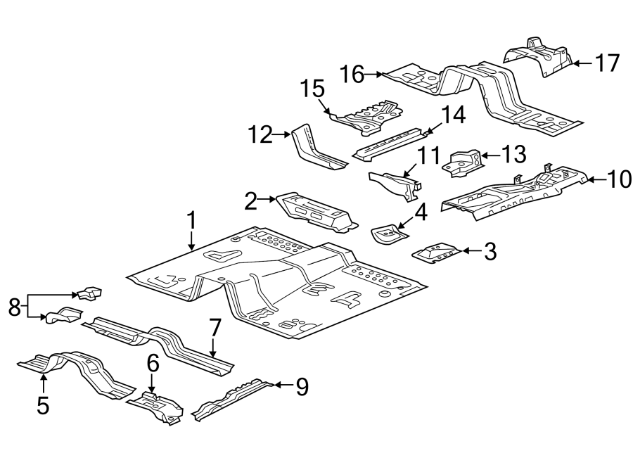 Diagram FRONT FLOOR. for your 2021 Chevrolet Camaro  LT Coupe 