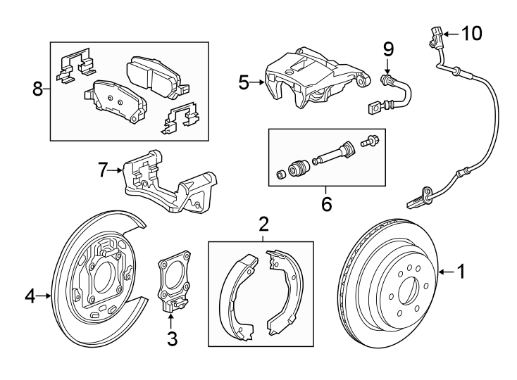 Diagram REAR SUSPENSION. BRAKE COMPONENTS. for your 2015 GMC Canyon SLE Crew Cab Pickup Fleetside 3.6L V6 A/T 4WD 