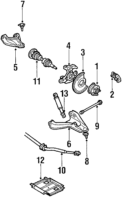 FRONT SUSPENSION. BRAKE COMPONENTS. SUSPENSION COMPONENTS.