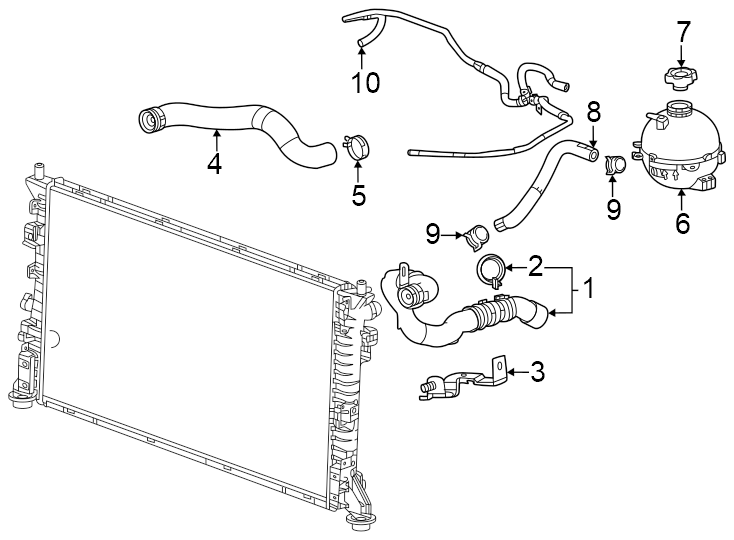 Diagram Radiator hoses. for your 2008 Chevrolet Equinox   