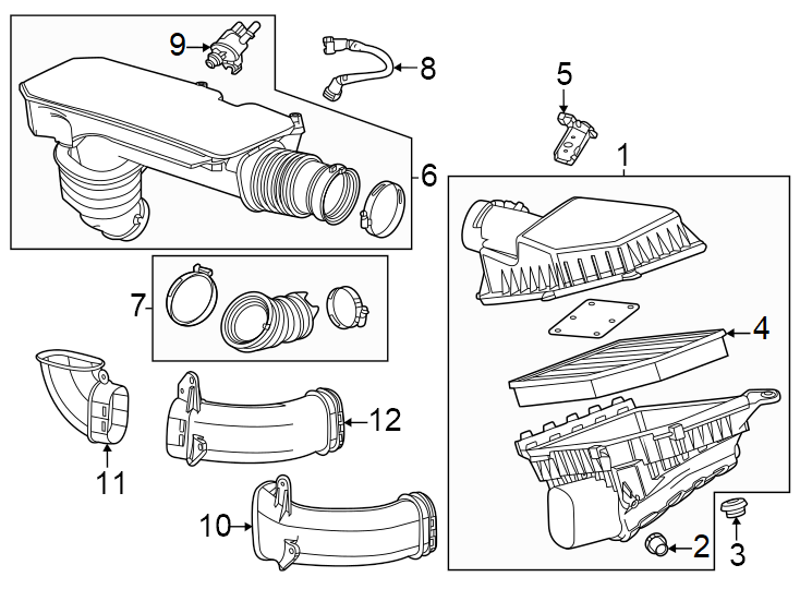 Diagram Air intake. for your 2017 Chevrolet Spark   